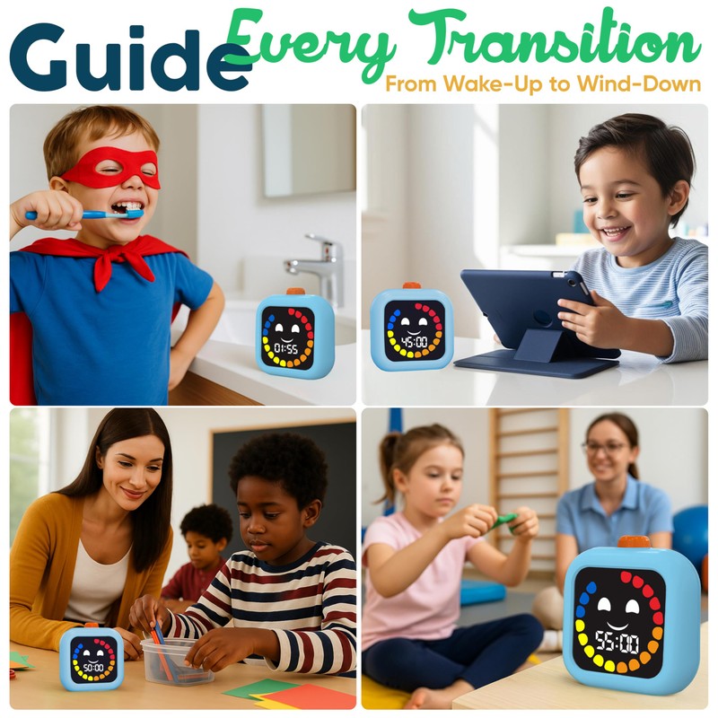 Digital Visual Timer for Kids - Rechargeable 99 Min Timer