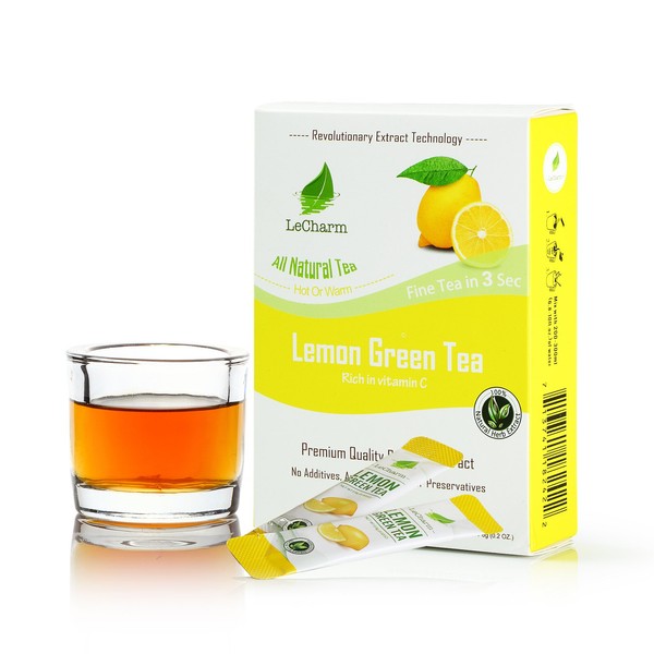 Lemon Green Instant Tea on the Go LeCharm 100% Natural