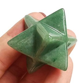 Manekieko Manekieko Natural Green Aventurine Merkaba Crystal Protection Sacred Meditation Energy Healing Chakra,25mm Hexagonal Star Crystals and Healing Stone