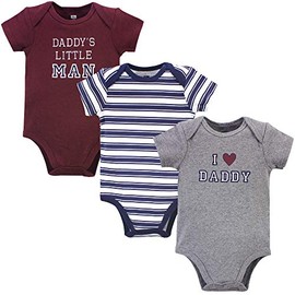 Hudson Baby Unisex Baby Cotton Bodysuits, Boy Daddy 3-Pack, Preemie