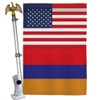 Armenian US Friendship House Flag - Eagle Set Regional USA