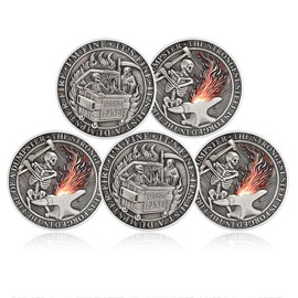 CHURYUML 5Pcs The Strongest Steel Dumpster Fire Coin Set Hilarious Medallion for Staff Appreciation Gifts Going Away Gift for Coworker Funny Office Gifts for Colleagues Humorous Office Decor