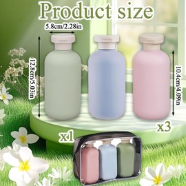 JISRKP 3Pcs 200ml Plastic Bottles with Flip Cover, Travel Bottles for Toiletries, Refillable Plastic Travel Containers, Suitable For Hair Conditioner, Lotion ﻿