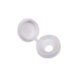 100x Pack Plastic Fold Over Hinged Screw Head Cap Snap Cover Small to fit 6G - 8G (White)