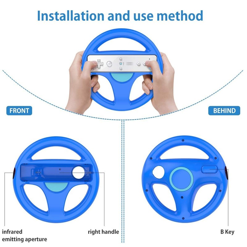 DOYO 2 Pack Steering Wheel Wii Controller Design Stand Mario