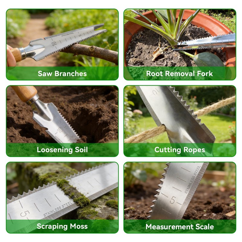 2 Pack Garden Weeding Tool, Stainless Steel Hand Weeder &