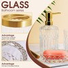 5Pcs Glass Bathroom Accessories Complete Set, Lotion Dispenser, Soap Dish,
