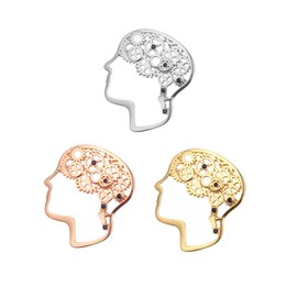 NOIAFZY 3Pcs Retro Enamel Brain Brooch Unique Medical Series Pin for Clothing Accessories