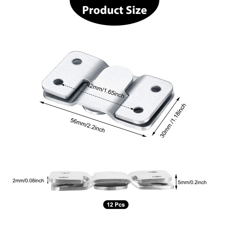 Flush Mount Brackets, Concealed Headboard Wall Fixings Brackets, Stainless Steel