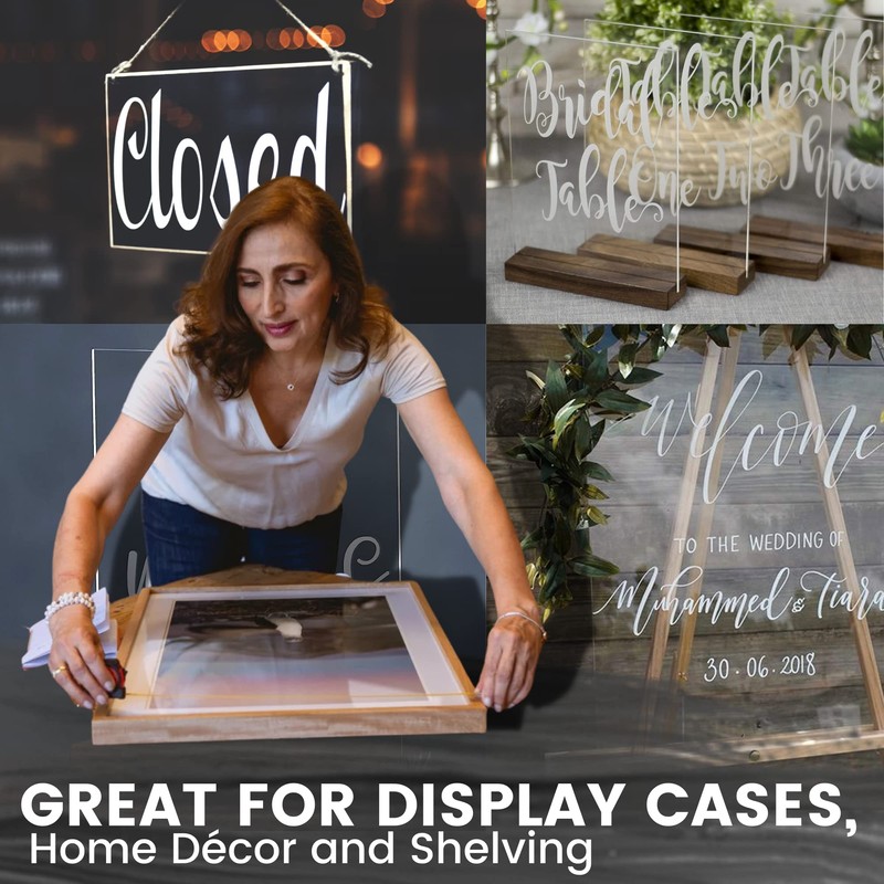 CALPALMY (2-Pack) 8 x 12” Clear Acrylic Sheet Plexiglass –