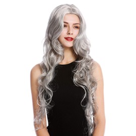 WIG ME UP - GFW2080-51 Women's Wig Very Long Middle Parting Wavy Grey Silver Grey