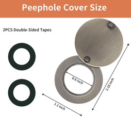 Peephole Cover 1 Set, Peephole Protector for Door Peep Holes for Door Home(Silver)