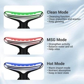 Facial Massager Tool for Face and Neck, Facial Massager Device, Face Sculpting Tool with Thermals, Vibration (Black)