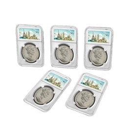 NUHUi 5 Pcs Coin Snap Holder Display Holder for Silver Gold Dollars 38mm Coin Case Storage Boxes for Coin Collectors