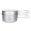Boundless Voyage Titanium Pot Pan Set Camping Pot with Foldable