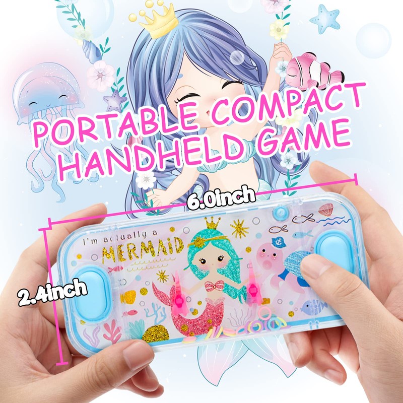 SevenQ Handheld Water Games, 4 Packs Mermaid Theme Water Toss