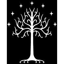 SSND- Tree of Gondor Vinyl Decal | White | Sticker |Cars Trucks Vans Walls Laptop 5.5 in SSND 1067