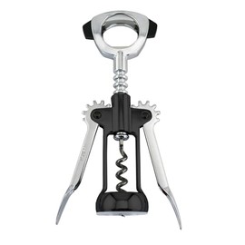Ultimo Wing Corkscrew, Open Spiral Worm with built-in Foilcutter BLACK