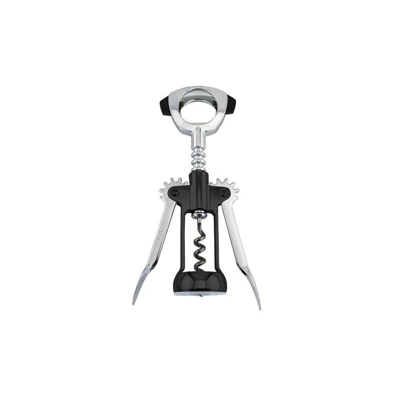 Ultimo Wing Corkscrew, Open Spiral Worm with built-in Foilcutter BLACK