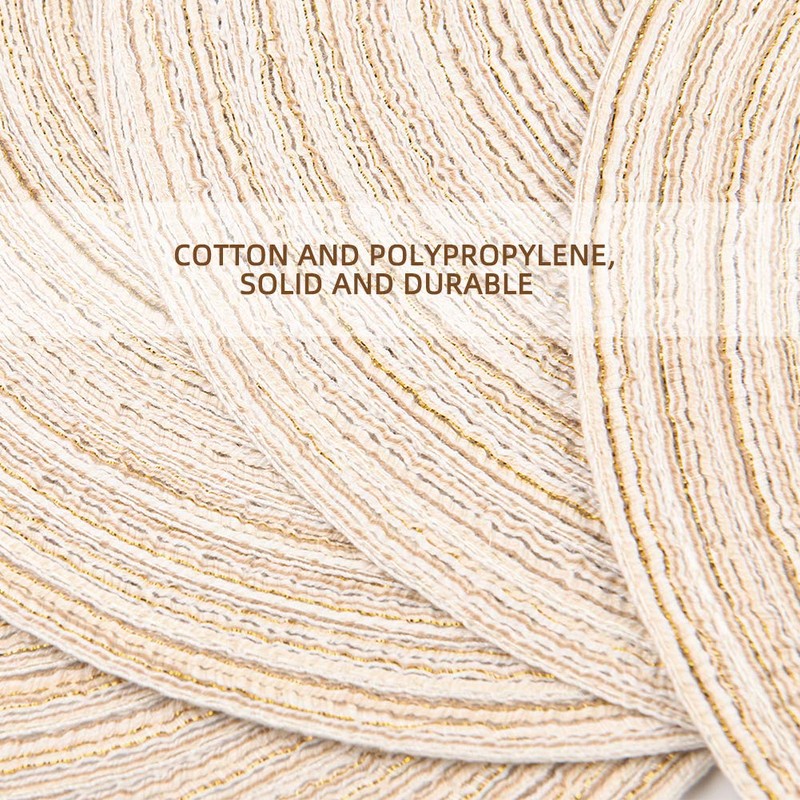 Ryncoco Round Placemats Cotton Heat Resistant Braided Placemats Washable 14