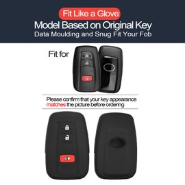 INFIPAR 2pcs Compatible with Toyota RAV4 4Runner C-HR Corolla Highlander Prius C V Prime AWD-e HYQ14FBC Smart 3 Buttons Black Key Fob Cover Case Key Chain Protector Keyless Remote Holder