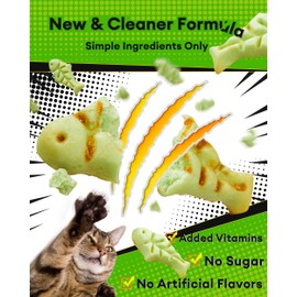 Pawaura 17.63oz Cat Grass Treats for Hairball Control – Natural Chicken & Catnip Biscuits, Low-Calorie Healthy Snacks for Indoor Cats, Digestive & Dental Care