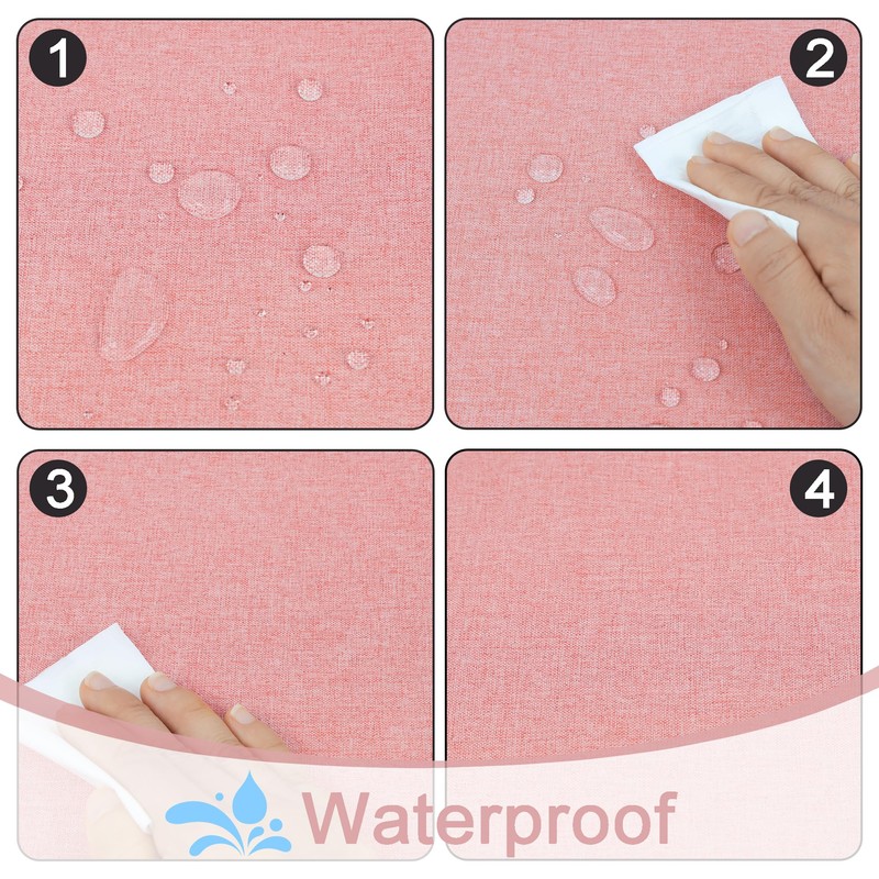 MAIBAOTA Pink Waterproof Table Runner Farmhouse Rustic Seasonal Table Runners