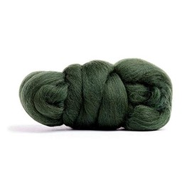 Merino Wool Roving, Premium Combed Top, Color Bottle Green, 21.5 Micron, Perfect for Felting Projects, 100% Pure Wool, Made in The UK