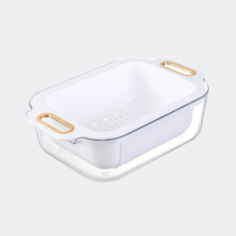 Extendable Over Sink Colander Double Layers Retractable Drainer Basket for