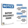 Battery Disconnect Inside OSHA Notice Vinyl Decal Label 18 Inch