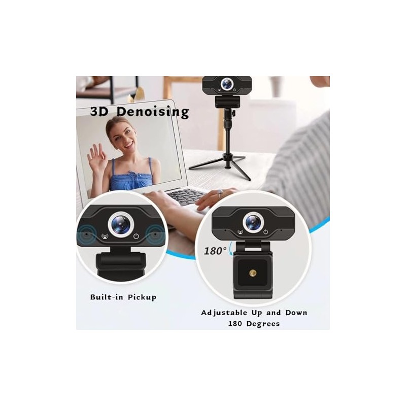 Yoidesu 1080P Full HD Webcam Computadora Cámara Cámara USB de
