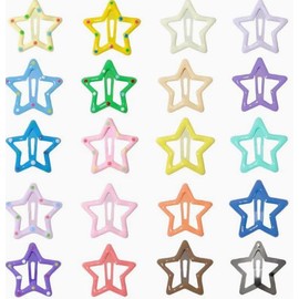 50Pcs Colorful Star Hair Clips, 30Pcs Mixed Hair Barrettes and 20 Polka-dot Snap Clips, Non-slip Kawaii Star Barrettes, Y2K Accessories for Girls and Women(2 Style)