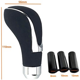 Lunsom Leather Gear Shift Knob R Shape Shift Knob Universal Auto Manual Car (Black)