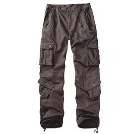 Sobrisah Grey Cargo Pants Women Mid-Rise Heavy Cotton Work Trousers Comfy Travel Casual Pant Stretchy Y2K Streetwear Size 4