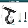 YIFKJYLF 6 Pcs Curtain Pole Brackets, Heavy Duty Curtain Rod