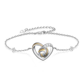 CVRAVO Volleyball Gifts 925 Sterling Sliver Heart Volleyball Bracelet Sports Volleyball Jewelry Gifts for Women Volleyball Player