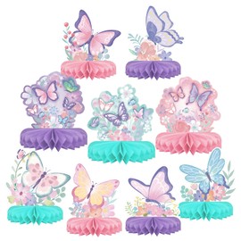 Butterfly Birthday Party Supplies Kit - Butterfly Themed Honeycomb Centerpiece ，Table Decorations for Kids' Butterfly Themed Birthday Party Decorations