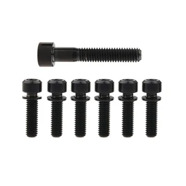 Yaruijia - Pernos de titanio con cabeza cuadrada M6 x 35 mm, paquete de 1 y tornillos hexagonales Ti con arandela M5 x 16 mm para eje de bicicleta, paquete de 6