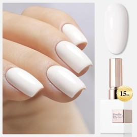 15ML Sheer Gel Nail Polish Soak Off Same Color Bottle Glossy Nail Art Gel for Salon or DIY Manicure at Home for Women:_Warm White