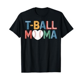 T-BALL Mama Colorful Heart Design for Moms T-Shirt