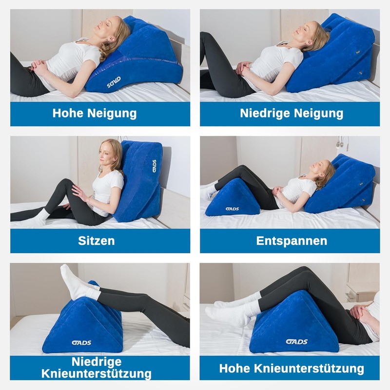 Gads Inflatable Wedge Pillow Set - Inflatable Bed Wedge for