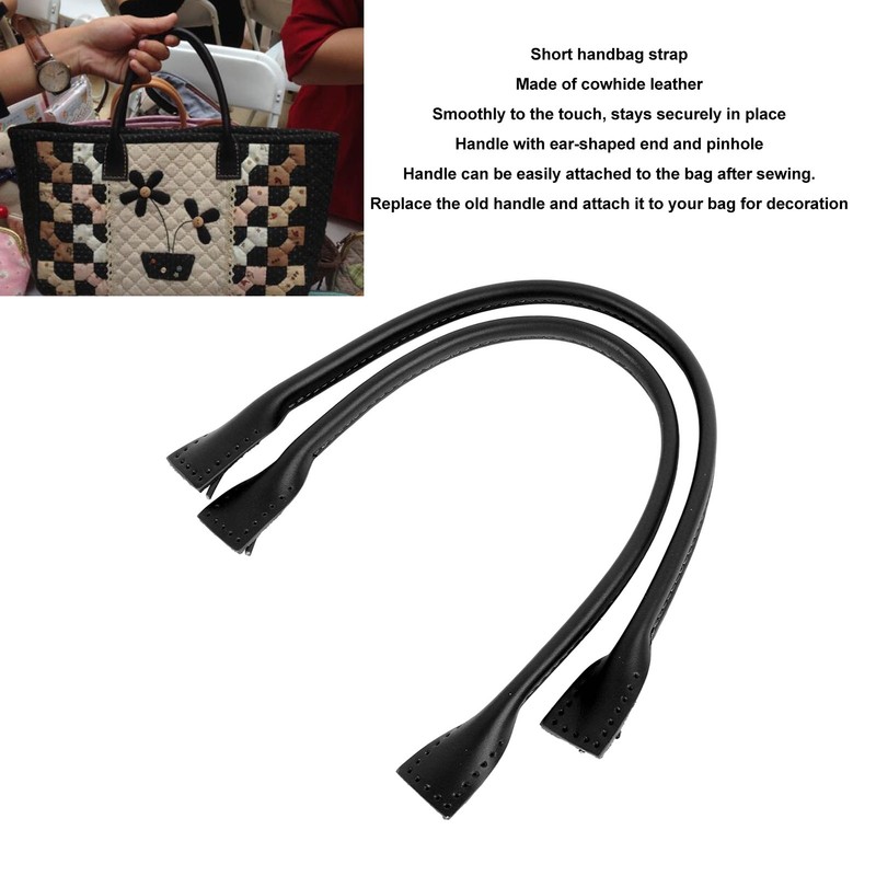 1 Pair Leather Bag Handles DIY Handcraft Sew On Ear