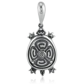 American West Jewelry Southwestern Sterling Silver Earth Spirit Turtle Pendant Enhancer