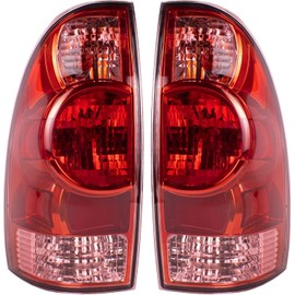Tail Lights Taillights Assembly for 2005-2015 Toyota Tacoma, Halogen OE Red Rear Brake Signal Plate Tail Lamp Replacement With Bulb and Harness, Right Passenger and Left Driver Side (2PCS)