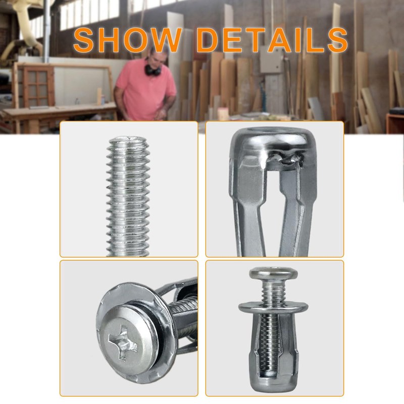 20PCS Hollow Metal Cavity Fixing Hollow Wall Anchors for Drywall