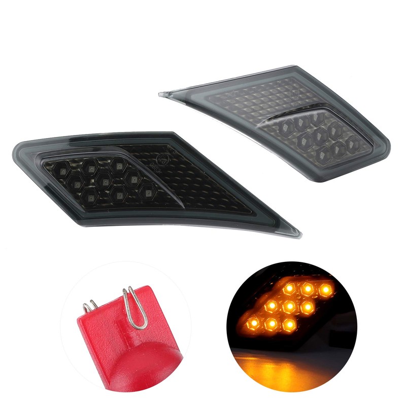 Akozon LED Side Marker Turn Signal Leaf Light Lens for