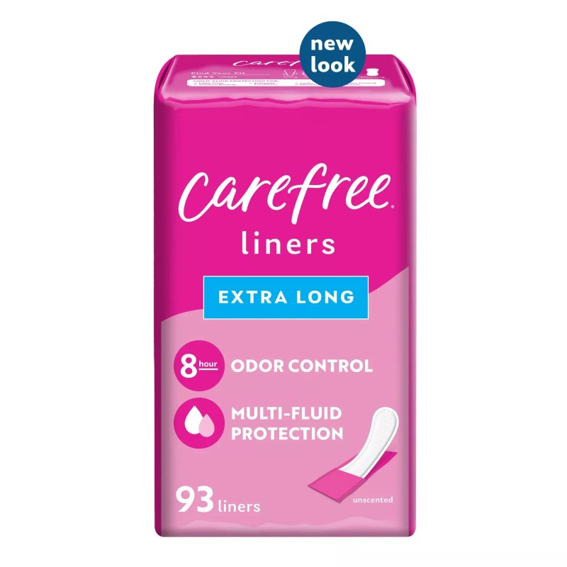 Carefree Regular Panty Liners, Extra Long, Unscented, 93 Ct, 8