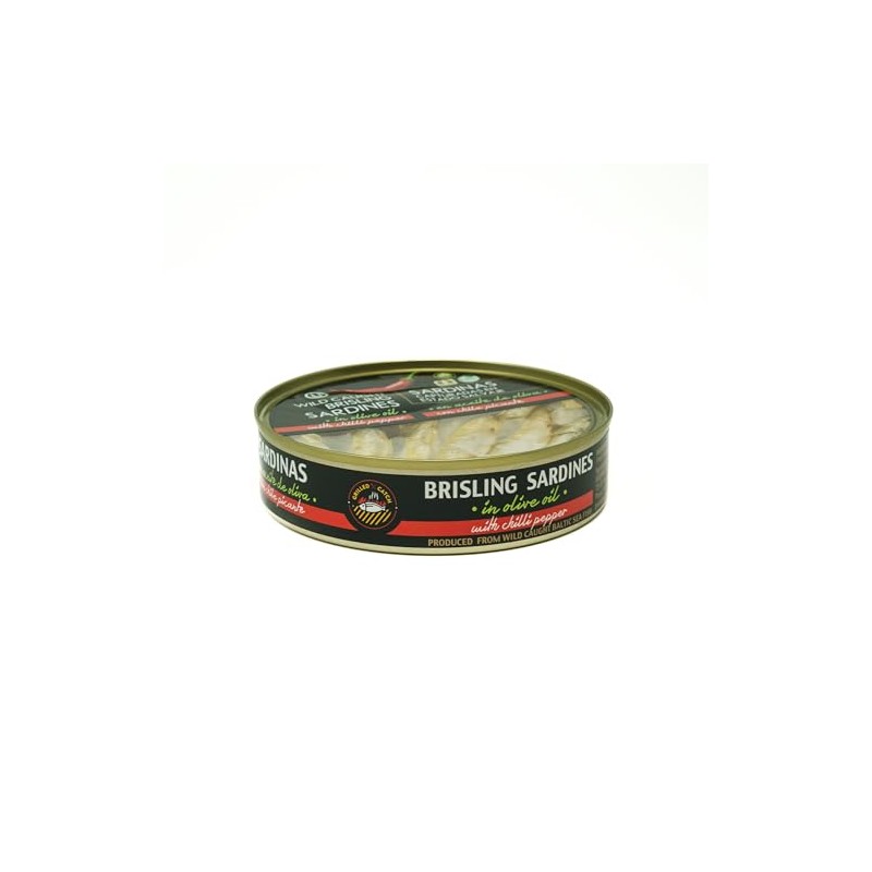 Grilled Catch Wild-Caught Baltic Brisling Sardines in Olive Oil with
