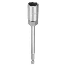 HARFINGTON Nut Driver Drill Bit 16mm Metric Impact Socket 1/4" Hex Shank 6" (150mm) Extra Long 6-Point Sockets Quick-Change CR-V Steel Bolt Setter for Power Drill Drivers