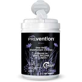 Prevention All Purpose Disinfectant Wipes – Canister of Cleaning Wipes for Salons, Spas, Wellness Centers and Yoga Studios – Hospital Grade Surface Sanitizing – 160 Count